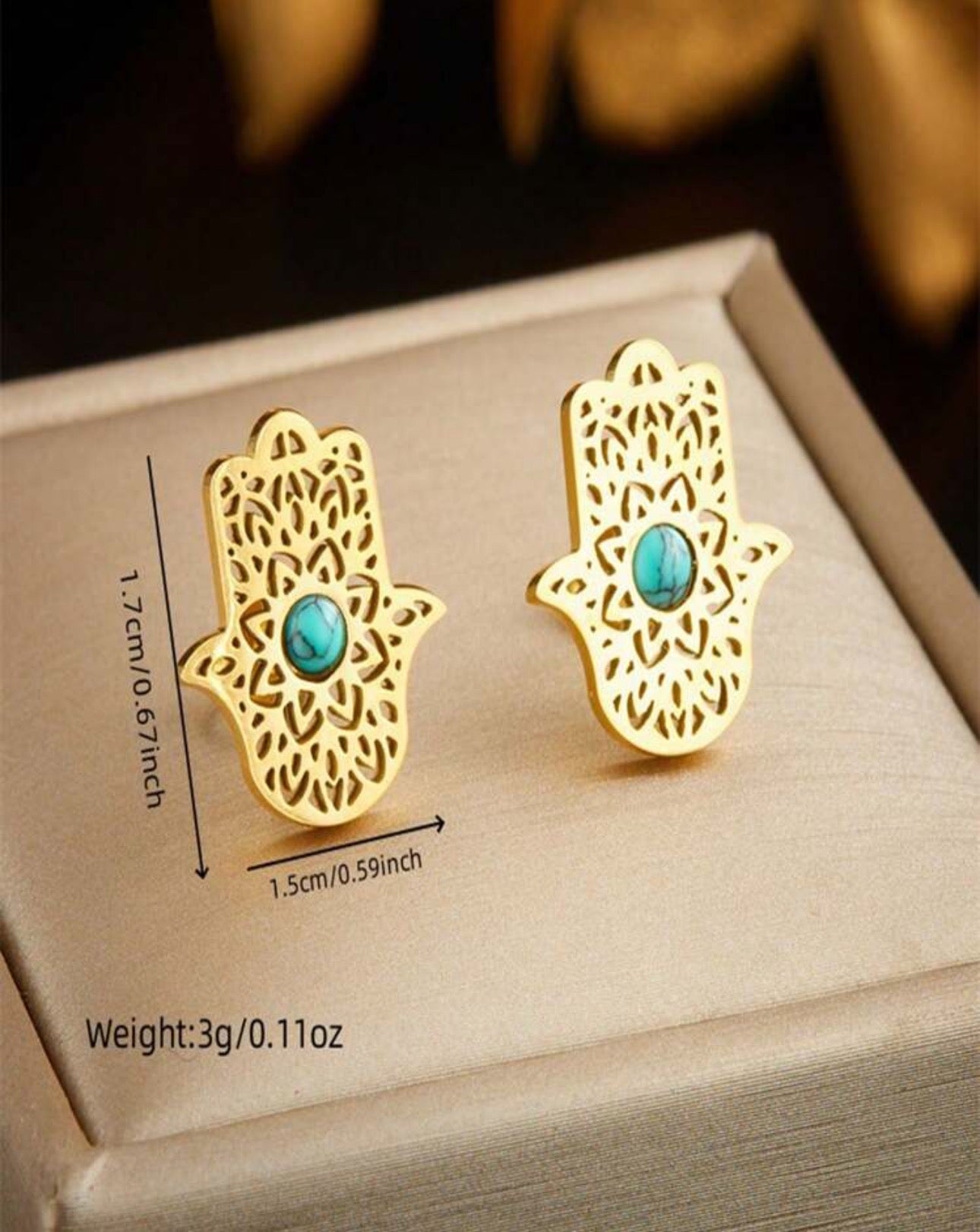 Queen Hamsa Necklace & Earring Set