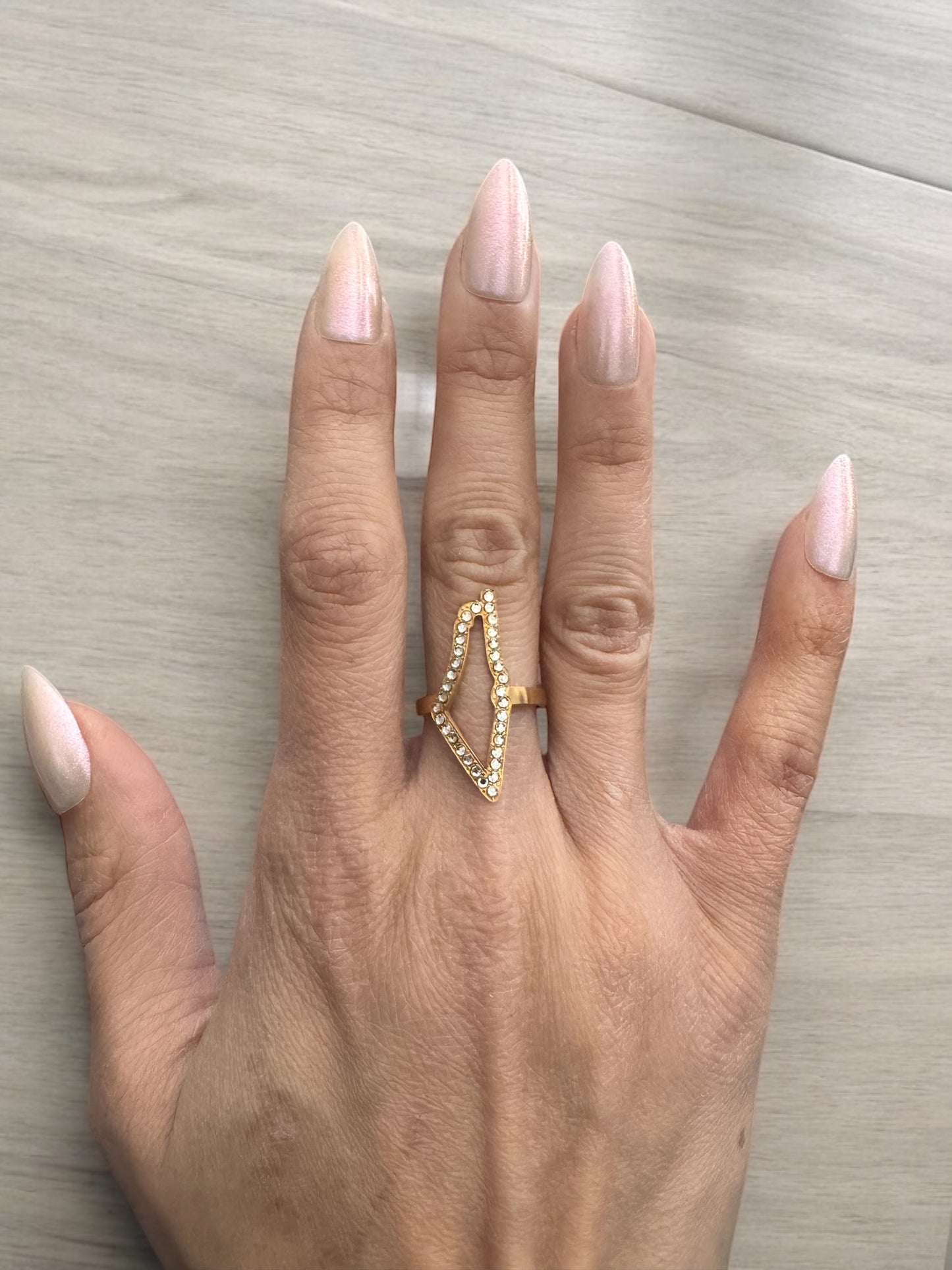 Rhinestone Palestine Map Ring