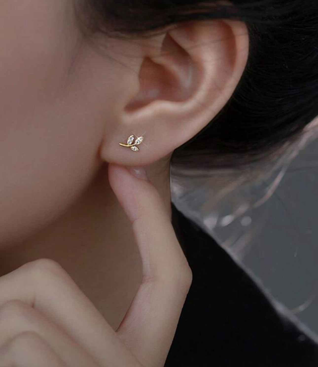 Olive Leaf Stone Earrings