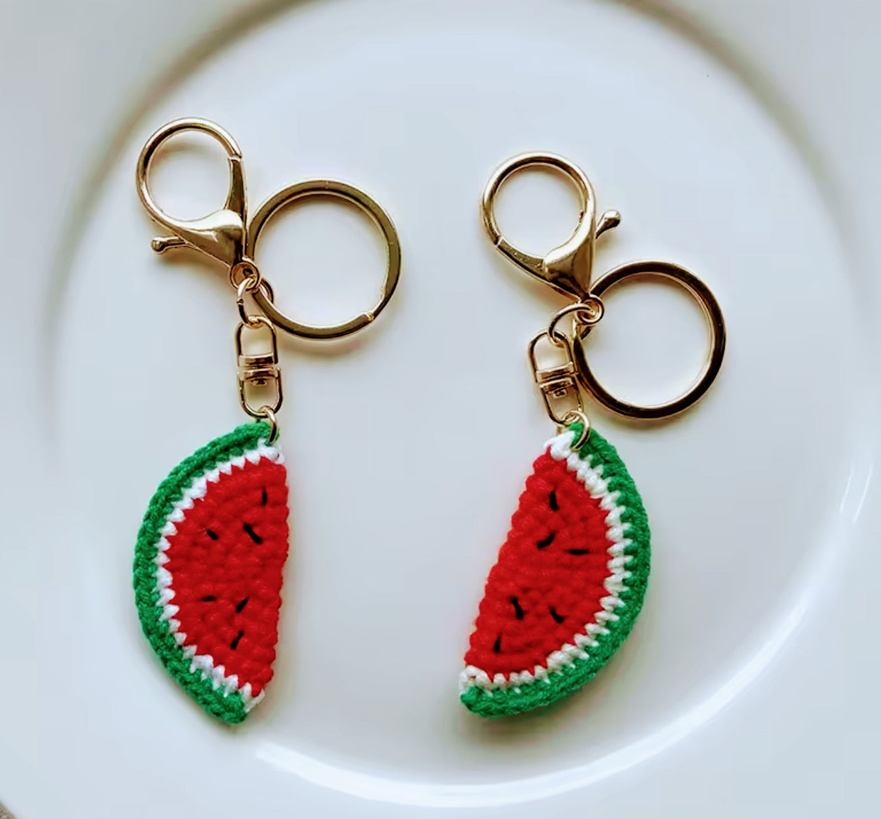 Crochet Watermelon Keychain