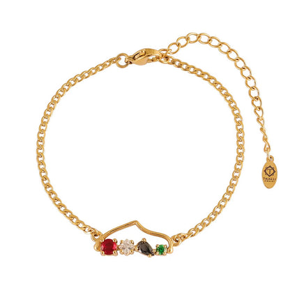 Palestine Map & Gemstone Bracelet