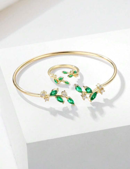 Olive Leaf Cuff & Ring Set