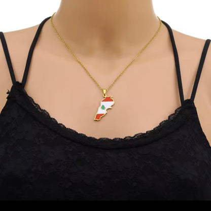 Lebanon Flag Necklace