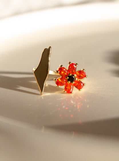 Palestine Poppy Ring