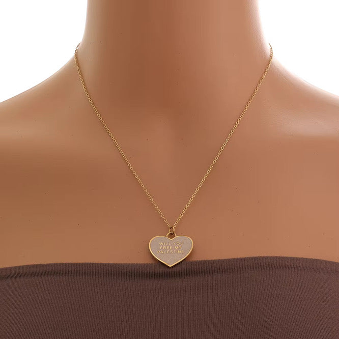 Will You Free My Palestine Necklace