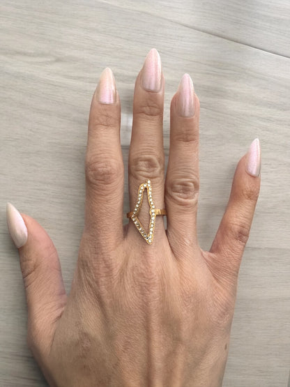 Rhinestone Palestine Map Ring
