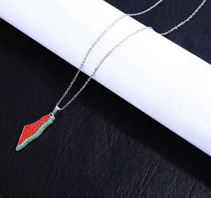 Watermelon Map Necklace