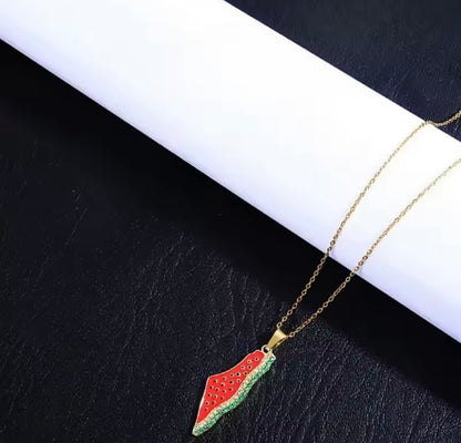 Watermelon Map Necklace