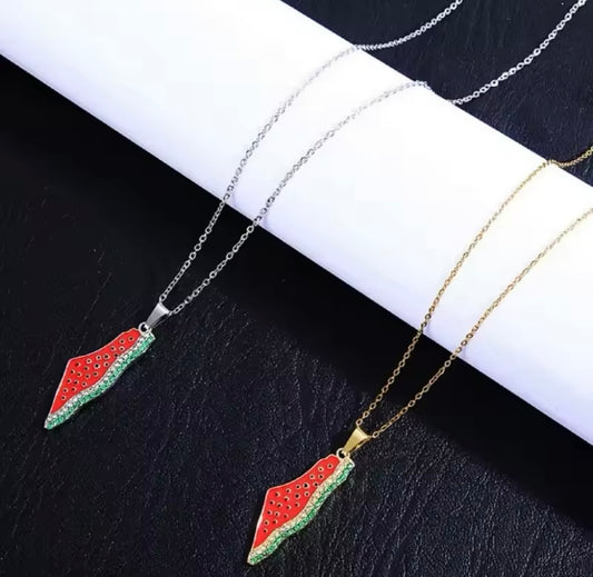 Watermelon Map Necklace