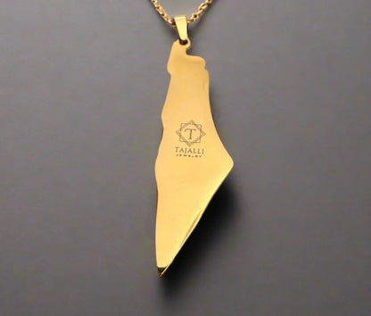 Palestine Landmark Map Necklace