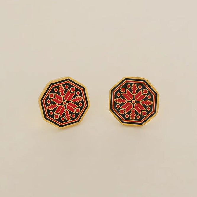 Geometric Tatreez Cufflinks / Buttons
