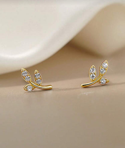 Olive Leaf Stone Earrings