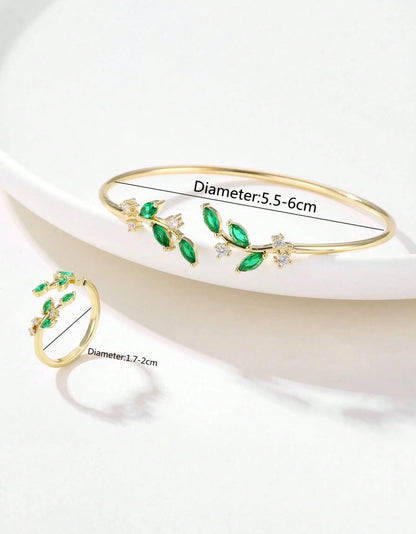 Olive Leaf Cuff & Ring Set