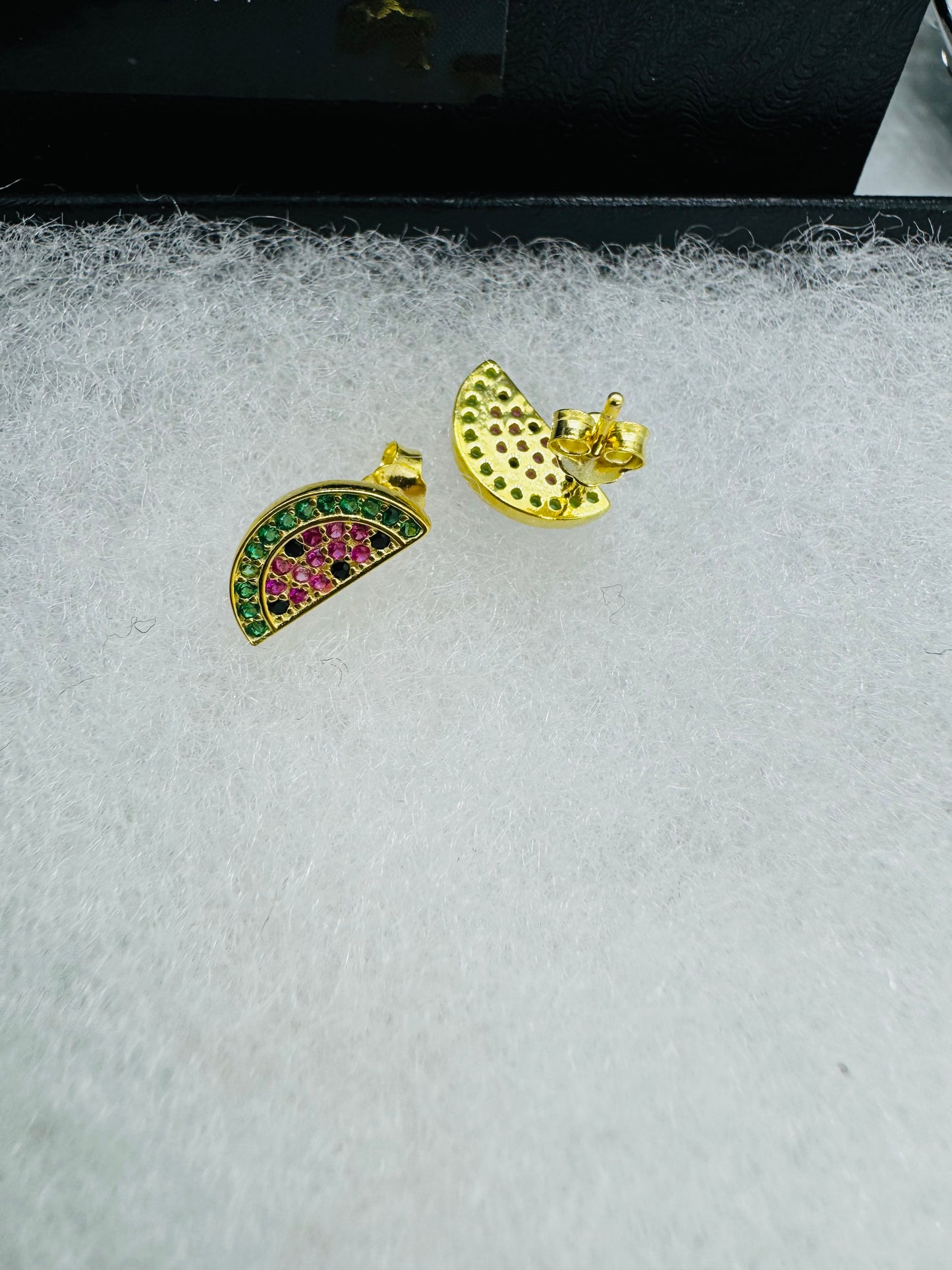 Rhinestone Watermelon Earrings