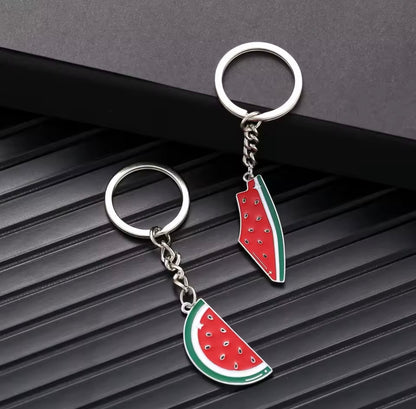 Watermelon Map Keychain