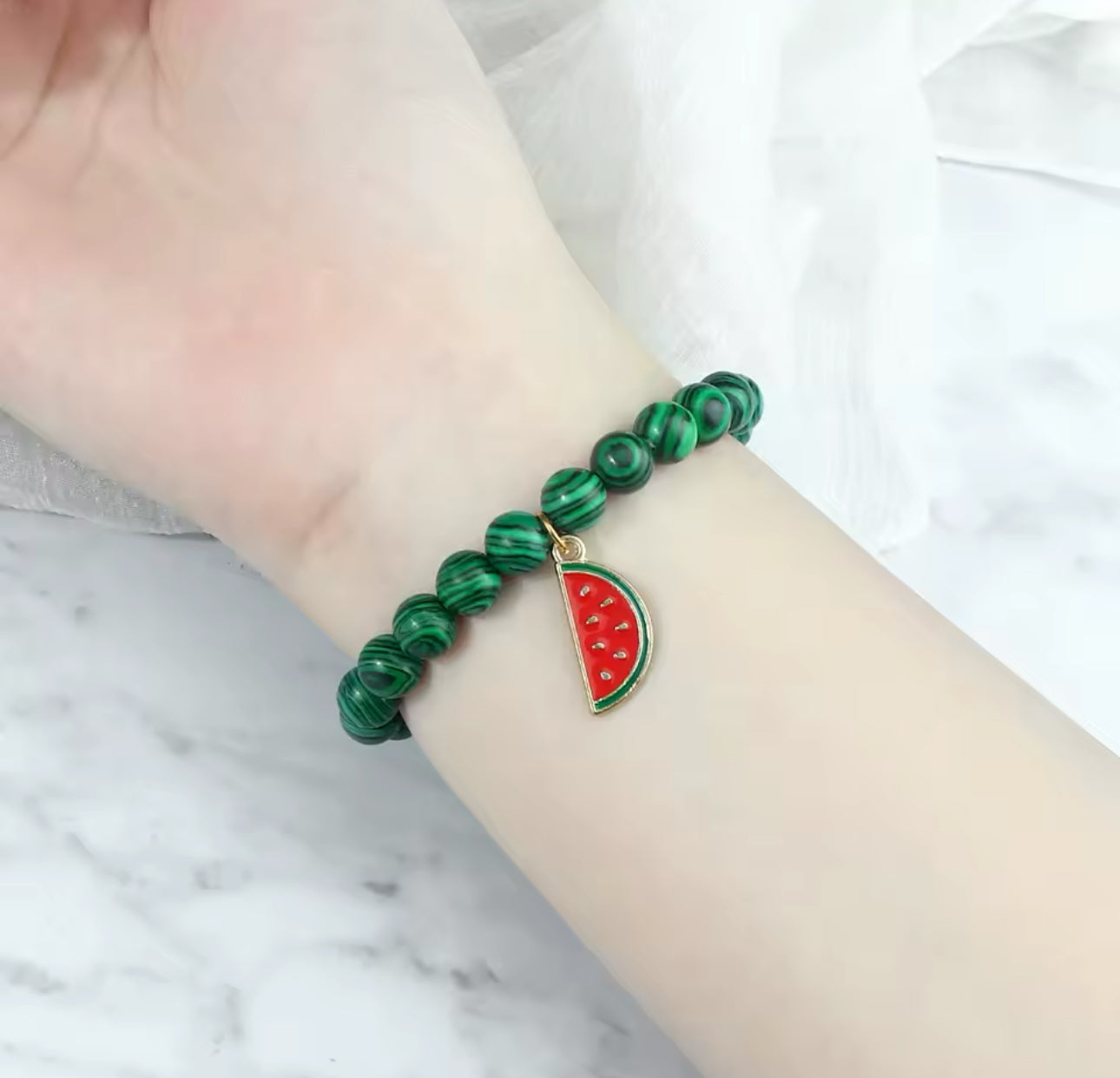 Watermelon Beaded Bracelet