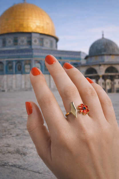 Palestine Poppy Ring