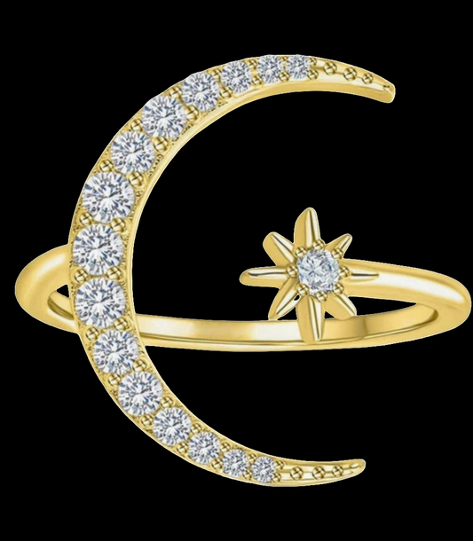 Moon & Star Ring