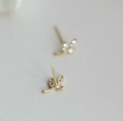 Olive Leaf Stone Earrings